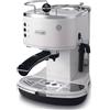 De Longhi Icona ECO 311.W Macchina Caffé Cialde e Caffé Macinato in Polvere Espresso Manuale con Erogatore di Vapore 1 o 2 Tazze colore Bianco