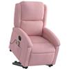 vidaXL Poltrona Alzapersona Massaggi Elettrica Reclinante Rosa Velluto