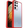 OtterBox Cover per Samsung Galaxy S21 Ultra 5G React Series, Resistente a Shock e Cadute Fino, Cover Ultrasottile, Testata a Norme Mil-Std 810G, Trasparente/Rosso