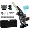 Cecotec Motosega Elettrica a Batteria 8" 21V MontanaForce 8000 Hand. 1100W, Velocità 21500rpm, Ingrassatore a Bottone, Include 2 Batterie Nexus, Valigetta, Catena di Ricambio e Accessori
