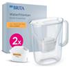 BRITA Caraffa filtrante Style Essential Blanca (2.4L) incl. 2x MAXTRA PRO Expert Cal | compatibile con la porta del frigorifero, con indicatore LED, filtra il calcare e molto altro ancora