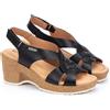 Pikolinos Sandali in pelle con chiusura in velcro e zeppa