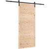 vidaXL Set di porte scorrevoli in pino massello, rustico, misura 100 x 208 cm, stile country, finitura marrone. Include componenti regolabili. Perfetto per ingresso e soggiorno. Uso interno e montagg