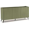 Capodarte Madia 160 cm in legno Verde 3 ante con top vetro e 5 piedini - TIGUA - Capodarte