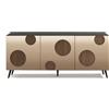 Capodarte Madia 180 cm in legno Teak 3 ante con specchio Bronzo 5 piedini - OHARA - Capodarte