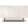 Capodarte Madia 3 ante in legno 160 cm Bianco e top vetro piedini sagomati - TIGUA - Capodarte