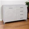 LIBEROSHOPPING Madia Drexa in Legno 110x45 cm Cemento spatolato con 1 Anta e 4 Cassetti - LIBEROSHOPPING