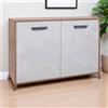 LIBEROSHOPPING Madia in legno 107 cm a 2 ante Cemento Chiaro e struttura Noce Chiaro - LAELA - LIBEROSHOPPING