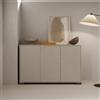 LIBEROSHOPPING Madia in legno a 3 ante e 2 vani con ripiani 130 cm KYLA Grigio - LIBEROSHOPPING