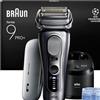 Braun Serie 9 PRO + Rasoio Elettrico Barba, Wet&Dry, 5+1 Lame Di Precisione Ultra Sottili, Regolabarba Uomo, Rasoio Barba, 60 Min Utilizzo, PowerCase, Stazione SmartCare 6in1, Serie 9677cc, Argento