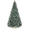 Clevich 240cm Albero di Natale Innevato, Albero di Natale Artificiale Folto, Aghi di Pino Pretrattati Realistici, con Pigne, Base di Legno, 2196 Punte, Facile Montaggio, per Casa, Ufficio e Negozio