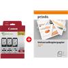 Canon Value Pack nero / differenti colori / Bianco 2x PG-545XL + 1x CL-546XL 8286B013 MCVP + Prindo Carta Universale 500 fogli 700 pagine