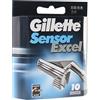 Gillette Sensor Excel testina di ricambio da uomo 10 pz