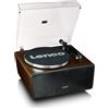 Lenco LS-470WA Giradischi All-in-One con Altoparlanti Integrati (80W), Bluetooth, Trasmissione a Cinghia e Testina Audio Technica - Finitura in Noce