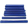 Alevar Dorsi in Plastica a Spirale per Rilegatura, 21 Anelli Diametro 25 mm, Formato A4, Capacità da 181 a 200 Fogli, Colore Blu, Confezione da 50 Pezzi