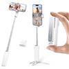 yAyusi Estensibile Mini Selfie Stick Treppiede con Telecomando, Treppiede Portatile Tascabile per iPhone, Piccolo Compatto Telefono Selfie Stick per Vlog/Registrazione Video/Streaming Live (Bianco)