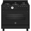 La Germania AMN965GTN24 Cucina con piano elettrico 5 fuochi e forno a gas 104 Litri ventilato 90x60 Total Black