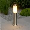 CGC Lighting Lampada da giardino per vialetto da esterno, applique a led con lampione (Argento, Medio)