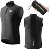 ROCKBROS Gilet Antivento Ciclismo Uomo, Maglia da Ciclismo Senza Maniche, Gilet Bici Sportivo Traspirante e Leggero, Portatile e Pieghevole, per Bicicletta Running Corsa Trekking, Nero, XL