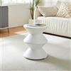 [en.casa] Tavolino da Divano Tavolo Basso Rotondo in Calcestruzzo Leggero Tavolino da Caffè Design per Interni ed Esterni Coperti 47xØ37 cm Bianco
