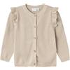 NAME IT Nmfabinne LS Knit Card Noos Maglione Cardigan, Peyote/Detail:Tone in Tone Lurex, 122/128 cm Bambina
