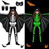 NebulaGlam Costume da Scheletro per Bambini, Costumi Halloweens Scheletro Bambini con Guanti e Mascherine, illuminano Albuio Halloweens Costume Scheletro per Halloweens Carnevales (120cm)