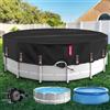 QH.HOME Copertura per piscina rotonda da 4,5 m con cricchetto brevettato a serraggio rapido, coperture solari per piscine fuori terra, protezione per piscina in un unico pezzo resistente agli strappi