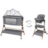 Kikka Boo Kikkaboo Culla Fianco Letto Trasformabile in Seggiolone Pappa 2 in 1 SLEATE ME GREY