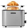 KitchenBoss Tostapane 2 Fette 870W：Toaster Acciaio Inox, 6 Livelli di Tostatura, Tostapane con Cassetto Raccoglibriciole e Griglia per il Pane