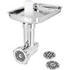 grossag Tritacarne in acciaio inox, compatibile con robot da cucina Kitchen Aid, lavabile in lavastoviglie, con 3 dischi forati, accessori per tagliarne KFW 500