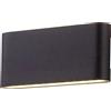 M LEDME Applique Led da parete Fine 10W Nero IP54 Bianco caldo 3000K M LEDME