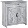 EasyComfort Credenza Cucina Country con Armadietto a 2 Ante e Cassetto, 80x39.7x80cm, Grigio
