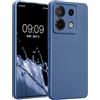 kwmobile Custodia Compatibile con Xiaomi Redmi Note 13 PRO 5G / Poco X6 5G Cover - Protezione Back Case Morbida - Silicone TPU Effetto Metallizzato Blu Metallizzato