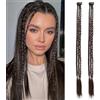 Generic extension capelli clip estensioni della treccia con clip dei capelli 22 pollici medio marrone sintetico lungo pezzo di capelli intrecciato 2 pcs