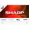 Sharp Televisore SMART TV Sharp 32" LED HD DVB-T2 Android 32FH2EA FRAMELESS Bianco