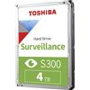 4TB S300 Surveillance HDD - 3.5' SATA Internal Hard Drive Supports up to 64 HD C