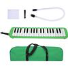 LiebeWH Melodica 37 Tasti Tastiera Melodica Strumento 48 x 11 x 5cm Musicale a Fiato per Principianti Formazione Professionale con Cannello Bocchino Panno per Pulire Facile Installazione(verde)