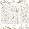 WANDIC 3 fogli di adesivi trasferibili con fiori dorati e uccellini, decalcomanie impermeabili per scrapbooking, decalcomanie fai da te per decorazione, 15 x 30 cm