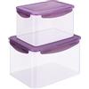 Navaris 2X Contenitore Ermetico per Alimenti - Set Contenitori 9 e 4.8 Litri - Recipienti Chiusura Ermetica - Scatola Food Container Salvafreschezza