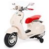 Babycar Vespa elettrica per Bambini 12 Volt Vespa per Bambini con acceleratore a Pedale e Accesso MP3 con luci e Suoni integrati (Bianco)