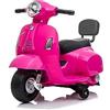 Babycar Mini vespa elettrica per bambini con Schienale 6V BABYCAR - Mini Vespa per bambini con acceleratore a pedale con luci e suoni integrati (Rosa)