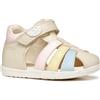 Geox B Sandal Macchia Gir, Sandali Bimba 0-24, Lt Ivory Lt Yellow WB0, 23 EU