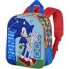 Sonic The Hedgehog - SEGA Unstoppable-Zainetto 3D Elite, Blu, 25 x 30 cm, Capacità 7 L