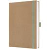 SIGEL Quaderno Jolie A5 con copertina rigida | JN841, pagine bianche, kraft, 192 pagine FSC, per idee e creatività, verde menta/marrone