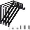 HOME MASTER HARDWARE Staffe resistenti per mensole da armadio, montaggio a parete, con supporto per scaffali, colore nero, con viti, confezione da 4