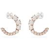 Swarovski Orecchini a cerchio Matrix, Crystal Pearl, Taglio Round, Bianchi, Placcato color oro rosa