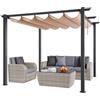 VEVOR Pergolato Retrattile per Esterni 3 x 3 x 2,3 m con Tettoia, Pergolato in Alluminio con Tettoia Retrattile, Pergolato Moderno con Tettoia Parasole per Patii, Giardini, Ponti, Cortili (Beige)