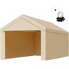 VEVOR Tettoia per Posto Auto Coperto, Telo Superiore per Tenda da Garage con Pareti Laterali 6,0 x 2,87 m, Resistente ai Raggi UV Impermeabile, con Passeggini a Sfera, Telaio non Incluso, Beige