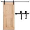 VEVOR Kit Ferramenta per Porta Scorrevole da Fienile 1828 mm, Capacità 150 kg, Compatibile con Larghezza max. 91 cm e Spessore da 34,9 a 44,45 mm, Binario Resistente e Rullo a Forma J, Nero