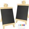 Feruchun 2 Piccoli Lavagna Nera con Cavalletto,28 x 16cm Lavagnetta Piccola da Tavolo in Legno per Memo Familiare,Ristorante,Caffè,Matrimonio (Nero)